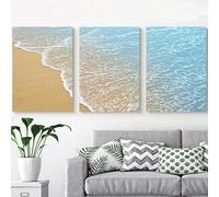 Pósteres de paisajes de playa, impresiones en lienzo de cocoteros tropicales, pintura para sala de estar, arte de pared interior, decoración del hogar, murales (30 x 50 cm, 3 unidades)