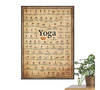 Pósteres de yoga en casa - Póster de asanas de yoga para entrenamiento de cuerpo completo | Varios escenarios adecuados para decoración de sala de gimnasio en casa, accesorios de fitness para usos
