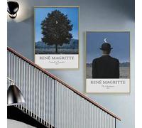 Pósteres e impresiones abstractos clásicos del surrealismo de René Magritte, arte de pared, imagen para decoración del hogar, pintura en lienzo, 50 x 75 cm, 2 unidades, sin marco