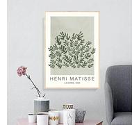 Pósteres e impresiones bohemios de Matisse, hojas verdes, sol, geometría, arte de pared, lienzo, cuadros abstractos de líneas para decoración de habitaciones (70 x 100 cm/sin marco)