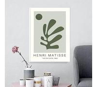 Pósteres e impresiones bohemios de Matisse, hojas verdes, sol, geometría, arte de pared, lienzo, cuadros abstractos de líneas para decoración de habitaciones (60 x 80 cm/sin marco)