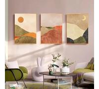 Pósteres e impresiones bohemios para pared, lienzo minimalista con paisaje de sol y luna para decoración del hogar, sala de estar, 75 x 110 cm, sin marco.