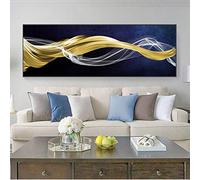 Pósteres e impresiones de arte abstracto moderno cuadro sobre lienzo para pared cuadros amarillos dorados para sala de estar decoración del hogar 70x210cm(28 "x83") sin marco