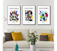 Pósteres e impresiones de la exposición de arte de Joan Miró, arte mural vintage, lienzo, pintura abstracta, imágenes de pared, decoración del hogar (30 x 40 cm, 3 unidades)
