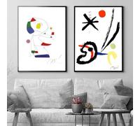 Pósteres e impresiones de la exposición de obras de Joan Miró, imágenes de arte mural, lienzo de museo para decoración de pared del hogar y la sala de estar (40 x 50 cm, 2 piezas sin marco).