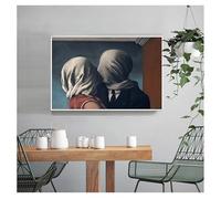 Pósteres e impresiones de la famosa obra "El beso del amante" de René Magritte, arte surrealista para pared, decoración del hogar (50 x 70 cm, sin marco)