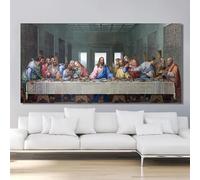 Pósteres e impresiones de La Última Cena de Leonardo Da Vinci, lienzo para pared, pintura famosa para decoración de sala de estar (sin marco) 50x100cm/20x39in