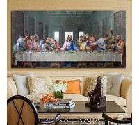 Pósteres e impresiones de La Última Cena de Leonardo Da Vinci, lienzo para pared, pintura famosa para decoración de sala de estar 75x150cm Sin marco