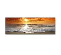 Pósteres e impresiones de paisajes naturales de playa y mar con atardeceres, lienzo abstracto, arte de pared para decoración de sala de estar (65 x 200 cm, sin marco)