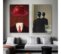 Pósteres e impresiones de René Magritte, cuadro artístico surrealista, obra de arte clásica, pintura abstracta en lienzo, decoración moderna del hogar, 60 x 85 cm, 2 unidades, sin marco