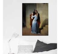Pósteres e impresiones del pintor italiano Francesco Hayez Kiss-Il Bacio, lienzos para pared, decoración del hogar (60 x 90 cm/sin marco)