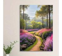 Pósteres e impresiones en lienzo con pintura de paisajes, imágenes de caminos de piedra, decoración del hogar para pared estética, mural para sala de estar, 50 x 75 cm, sin marco