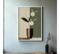 Pósteres e impresiones minimalistas de plantas de interior, estilo bohemio zen, con hojas verdes neutras, para decoración de pared de sala de estar (30 x 45 cm/sin marco).