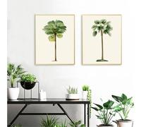 Pósteres e impresiones vintage de palmeras tropicales, arte botánico, lienzo, decoración del hogar, 60 x 90 cm, 2 unidades, sin marco