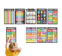 Pósteres Educativos Para Preescolares - Carteles Plastificados Preescolar | Carteles De Aprendizaje 15 Piezas Para Padres De Educación En Casa, Niños, Educadores Especiales Y Centros De Recursos