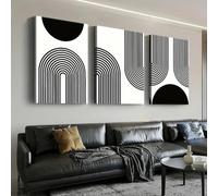 Pósteres geométricos de líneas abstractas modernas de estilo bohemio, lienzo para pared, para dormitorio y sala de estar (30 x 60 cm, sin marco)