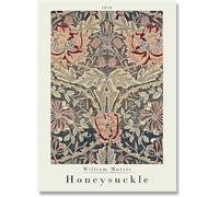 Pósteres Impresiones Artísticas Imágenes Impresas en Lienzo de William Morris, Póster del Museo de Hojas de Rosas y Flores de Color, Pintura Subterránea Art Nouveau, Decoración de Paredes 40X60Cm