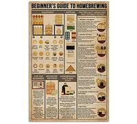 Pósteres informativos sobre elaboración casera de cerveza. Guía para principiantes. Letreros metálicos. Decoración para la cocina y el dormitorio. Decoración para clubes de divulgación científica. Pl