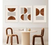Pósteres Minimalistas Contemporáneos de Líneas Geométricas Abstractas Sobre Lienzo Láminas Decorativas para Pared Ideales para Sala de Estar Oficina O Decoración del Hogar-60*80cm-3PCS (sin marco)