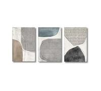 Pósteres minimalistas impresos en lienzo, arte de pared, pintura geométrica, negro, marrón, pastel, ilustración abstracta, arte moderno, decoración (60x80cm/marco interior)