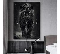 Pósteres motivacionales de Pantera Negra, impresiones con frases de conquista, lienzo de animales, arte de pared para decoración de sala de estar (60 x 80 cm)