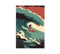 Pósteres motivacionales de surf, retro, fitness, lienzo, decoración de pared, pinturas para sala de estar, dormitorio, decoración sin marco: 60 x 90 cm