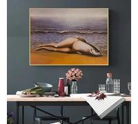 Pósteres surrealistas de René Magritte, lienzo, pintura abstracta, impresión para decoración moderna del hogar (50 x 70 cm/sin marco)
