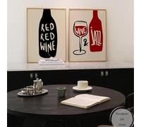 Pósteres vintage de moda, vino tinto, cocina, bar, botella de vino, arte, lienzo, pintura, cuadro de pared, decoración del hogar, bar, 80 x 120 cm x 2, sin marco