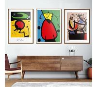 Pósteres y cuadros de arte surrealista moderno de Joan Miró, pósteres de arte para pared, lienzos impresos para decoración del hogar (50x75cm/3 piezas sin marco)