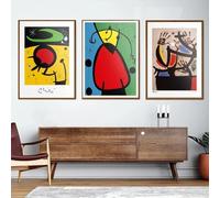 Pósteres y cuadros de arte surrealista moderno de Joan Miró, pósteres de arte para pared, lienzos, impresiones, decoración de pared para el hogar (60x85cm-3 piezas)