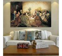 Pósteres y grabados clásicos, arte de pared, pintura en lienzo, Jesús en la última cena, decoración, pintura para sala de estar, decoración del hogar, 60x90cm(24x35 pulgadas, sin marco)