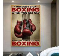 Pósteres y láminas artísticas de boxeo, lienzo decorativo para pared, póster vertical de boxeo "Te haces viejo", pintura motivacional, decoración para gimnasio (50x70cm/sin marco)