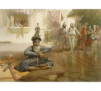 POSTERIIk Famoso impresion Pared Arte cuadros de lienzo Akalis Alla Vasca Sacra Umritsar Dall'India Antica e Moderna di William Simpson Para la Decoración de la Oficina 60x90cm
