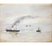 POSTERIIk Famoso impresion Pared Arte cuadros de lienzo Atmósfera de día lluvioso cerca del Elba por Max Liebermann Para la Decoración de la Oficina 60x90cm