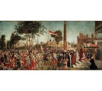 POSTERIIk Famoso impresion Pared Arte cuadros de lienzo Ciclo della Vita di Sant'Orsola il Martirio dei Pellegrini di Vittore Carpaccio Para la Decoración de la Oficina 60x90cm