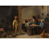 POSTERIIk Famoso impresion Pared Arte cuadros de lienzo Contadini che celebrano la dodicesima notte di David Teniers il Giovane Para la Decoración del Hogar 60x90cm