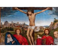 POSTERIIk Famoso impresion Pared Arte cuadros de lienzo Cristo crocifisso con la Vergine San Battista e l'evangelista di Hans Memling Para la Decoración del Hogar 60x90cm