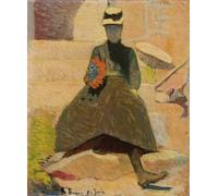 POSTERIIk Famoso impresion Pared Arte cuadros de lienzo Donna A Saint Briac Di Emile Bernard Para la Decoración de la Oficina 60x90cm