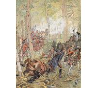 POSTERIIk Famoso impresion Pared Arte cuadros de lienzo George Washington nella battaglia di Monongahela contro i francesi a luglio Para la Decoración de la Oficina 60x90cm