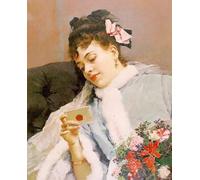 POSTERIIk Famoso impresion Pared Arte cuadros de lienzo la lettera d'amore Raimundo De Madrazo Y Garreta Para la Decoración del Hogar 60x90cm