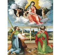 POSTERIIk Famoso impresion Pared Arte cuadros de lienzo Lady in Gloria con i Santi Cosma e Damiano in Adorazione di Famoso Artista Para la Decoración de la Oficina 60x90cm