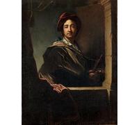 POSTERIIk Famoso impresion Pared Arte cuadros de lienzo Ritratto a mezzo busto in una finestra di Hyacinthe Rigaud Para la Decoración del Hogar 60x90cm