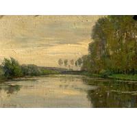 POSTERIIk Famoso impresion Pared Arte cuadros de lienzo River Scene el Bajo Loira Francia por Alexandre Jacques Chantron Para la Decoración del Hogar 60x90cm