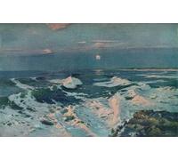 POSTERIIk Famoso impresion Pared Arte cuadros de lienzo Tra il tramonto e la luna di Albert Julius Olsson Para la Decoración del Hogar 60x90cm