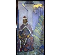 POSTERIIk Famoso impresion Pared Arte cuadros de lienzo un cavaliere di Nicholas Roerich Para la Decoración de la Oficina 60x90cm