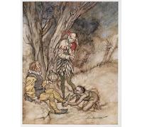 POSTERIIk Famoso moderno lienzo Impresión de Imagen Besaré sus pies, me juraré tu súbdito de Arthur Rackham Para la Decoración del Hogar 60x90cm