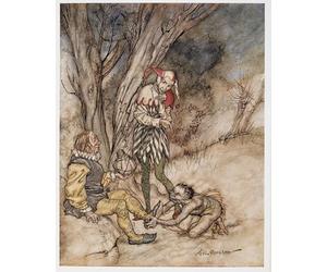 POSTERIIk Famoso moderno lienzo Impresión de Imagen Besaré sus pies, me juraré tu súbdito de Arthur Rackham Para la Decoración del Hogar 60x90cm