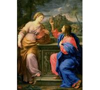 POSTERIIk Famoso moderno lienzo Impresión de Imagen Cristo e la donna di Samaria di Carlo Maratta o Maratti Para la Decoración del Hogar 60x90cm