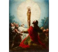 POSTERIIk Famoso moderno lienzo Impresión de Imagen El Apóstol Santiago Y Sus Discípulos Adorando A La Virgen Del Pilar de Francisco De Goya Para la Decoración del Hogar 60x90cm