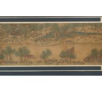 POSTERIIk Famoso moderno lienzo Impresión de Imagen Festival de primavera en el río por la escuela china de la dinastía Qing Para la Decoración del Hogar 60x90cm